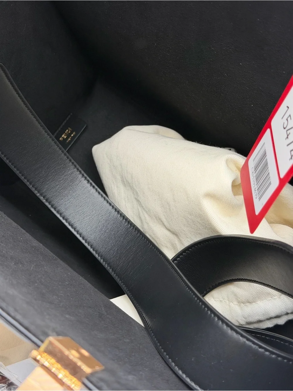 Fendi FF Black Embossed Leather Tote Bag New🔥